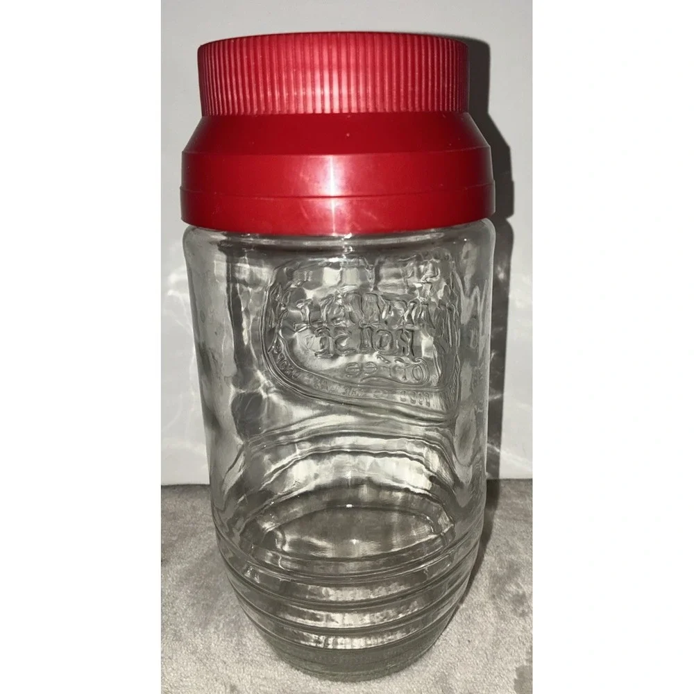 Vintage Maxwell House Coffee Glass Jar Anchor Hocking Canister Red Lid